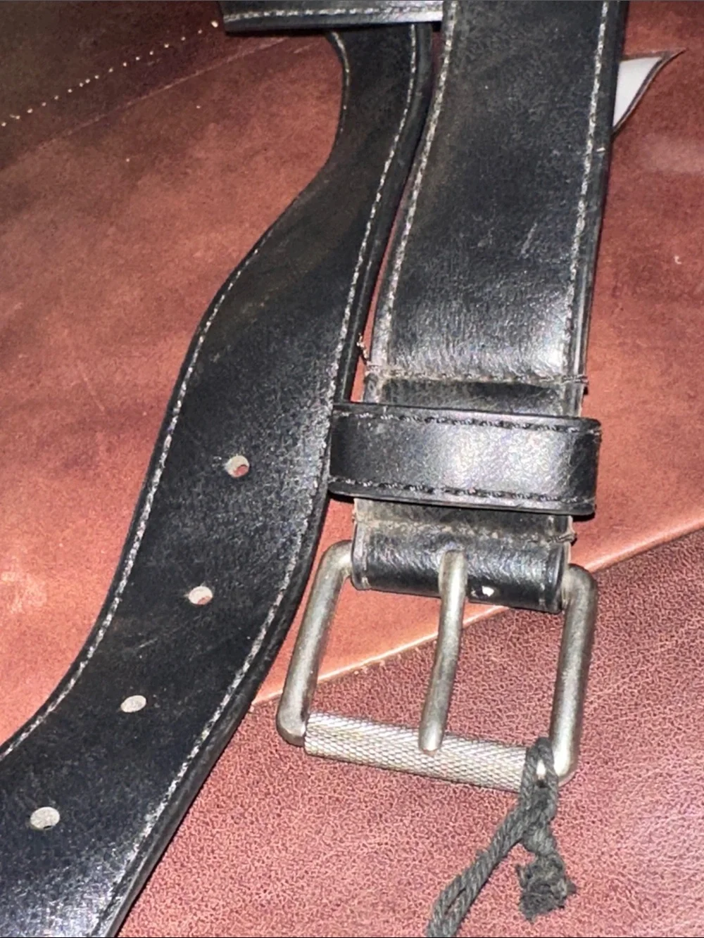 Frye & Co Mens Black faux Leather Belt